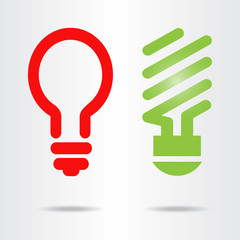 Light bulb icons set