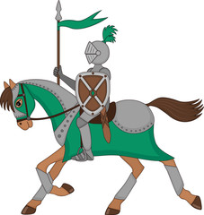 knight on a running horse
