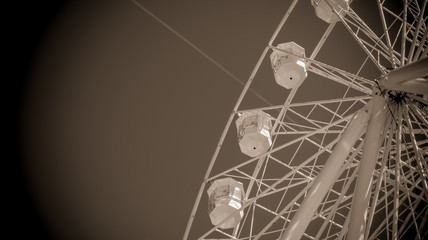 Giant ferry wheel at - famous amusement park in Minehead, UK