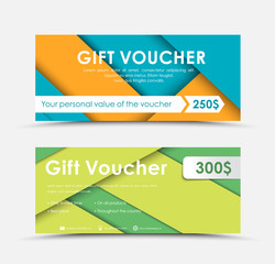 Design of gift vouchers in style of material design