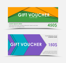 Design of gift vouchers in style of material design