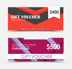 Design of gift vouchers in style of material design