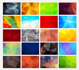 set of colorful abstract backgrounds polygonal