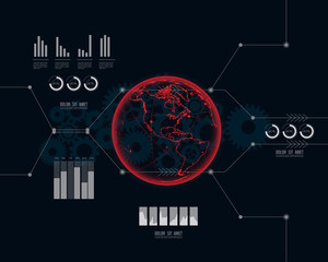 vector gear info graphic elements.