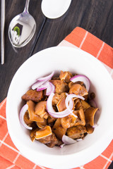 tokwa't baboy (famous delicacy in the Philippines) or pig ears and tofu in sweet soy sauce and vinegar sauce