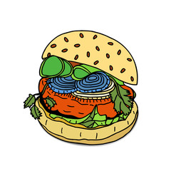 Delicious juicy burger.