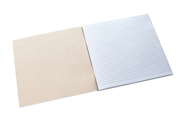 Opened notepad  on white background