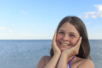 Relax on the beach in the summer on a sunny day.