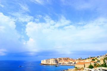 Clouds on sky over Dubrovnik old town in Croatia