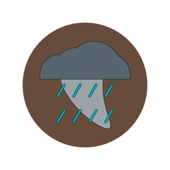 Vector illustration in flat design of Tornado and rain