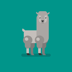 Alpaca vector flat illustration.