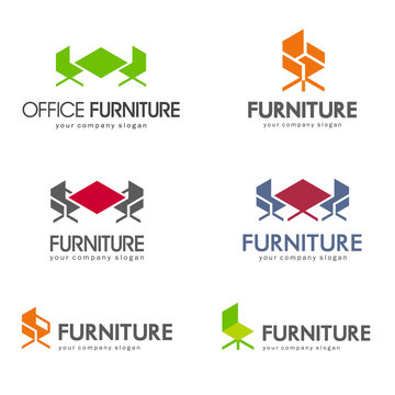 Office furniture logo design concept.