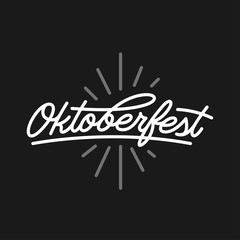 Oktoberfest beer festival typography emblem. Vector vintage illustration.