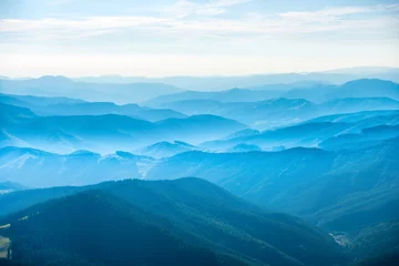 Foto op Plexiglas Landscape with blue mountains © Pavlo Vakhrushev