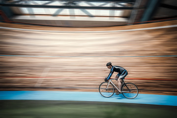 Athlete at velodrome