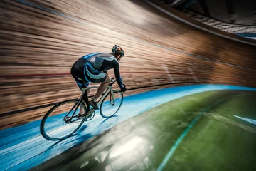 Rolgordijnen Sportsman with cycle © AboutLife