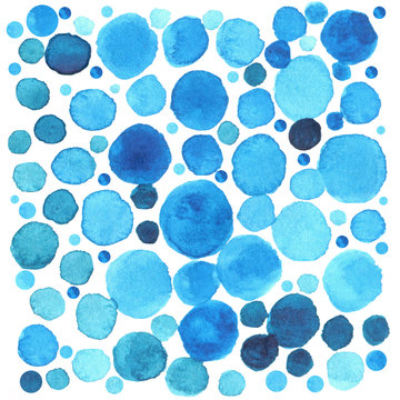 Watercolor Hand Drawn Polka Dot Background