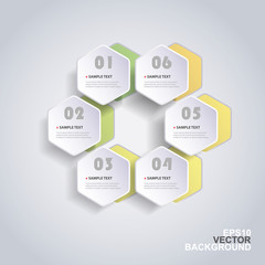 Colorful Paper Cut Infographics Design - Rounded Hexagons