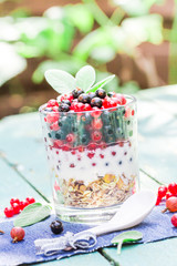 Nutritious morning meal muesli fresh fruit