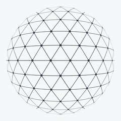 low poly connection lines sphere