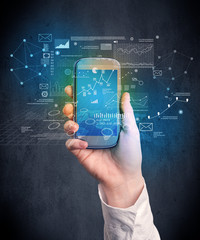 hand holding smartphone