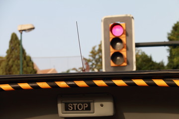 Semaphore with red light: Stop