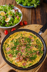 Ham and egg omelette