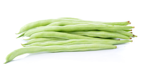 green long bean  on white background