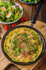 Ham and egg omelette