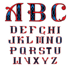 beautiful Celtic font with patterns