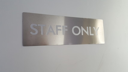 staff only rectangle sign made of aluminum