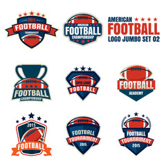 American football logo template collection,vector illustration © kitipol