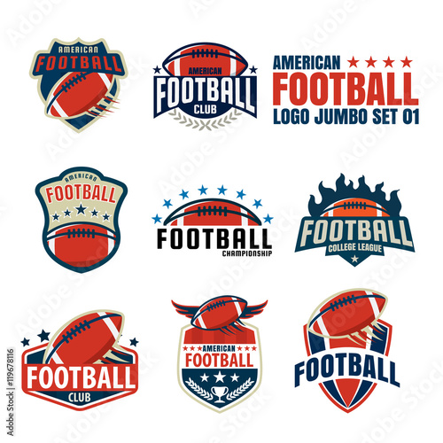 "American football logo template collection,vector illustration" Stock