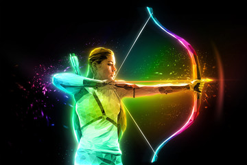 Иллюстрация на тему стрельба из лука. Достижение поставленной цели.