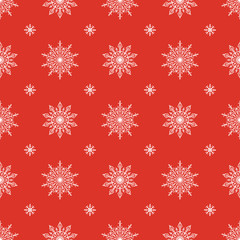 seamless-wallpaper-of-snowflakes-on-a-red-background