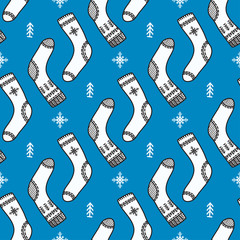 seamless pattern of Christmas socks