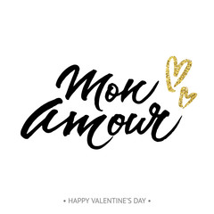Handwriten love card Mon Amour