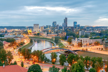 Fototapeta na wymiar Vilnius. View of the city from the hill of Gediminas.