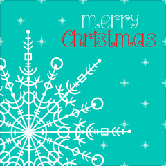 vector snowflakes on blue background Christmas greeting