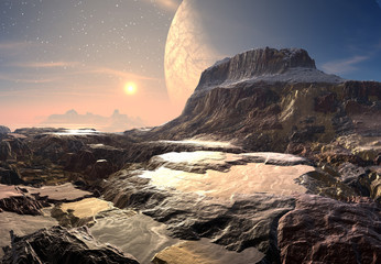 3d Rendered Fantasy Alien Planet - Illustration © diversepixel