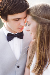 Intimate and cute portrait of a young couple