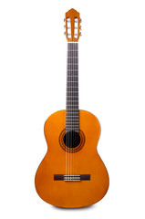 Obraz premium Orange acoustic guitar isolated