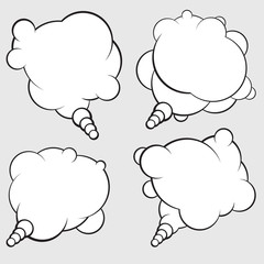 Set of 4 talking bubbles with white fill.