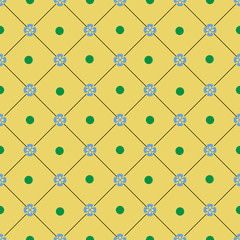 Naklejka premium Flower and circle seamless pattern