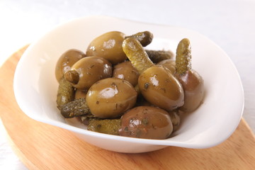 green olives stuffed with gherkins