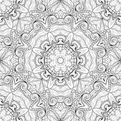 Vector Seamless Monochrome Ornate Pattern