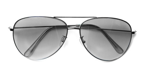 Isolated Aviator Sunglasses with White Lenses