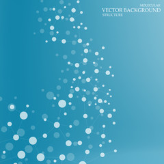 Structure molecule and communication Dna, atom, neurons. Science concept for your design. Connected lines with dots. Medical, technology, chemistry, science background. Vector illustration.