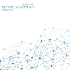 Structure molecule and communication Dna, atom, neurons. Science concept for your design. Connected lines with dots. Medical, technology, chemistry, science background. Vector illustration.