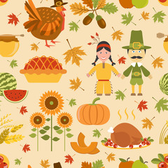 Thanksgiving day seamless pattern